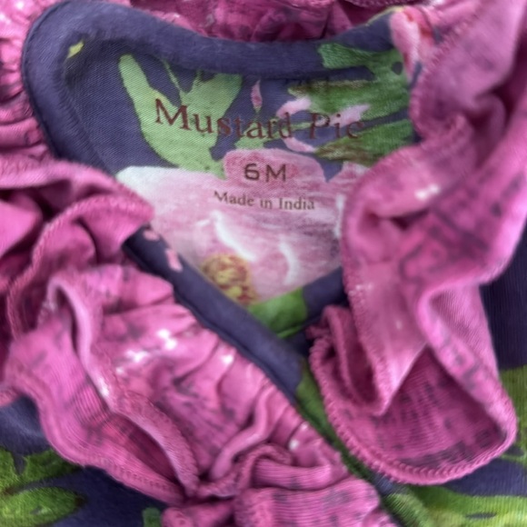 Mustard pie, floral, footed pajamas - Picture 3 of 3